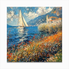 Sailboat On The Lake Canvas Print