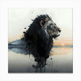 Lion Double Exposure Canvas Print