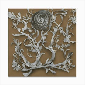 Roses And Leaves Canvas Print