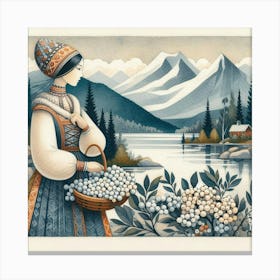 Scandinavian Art, Landscape 6 Canvas Print