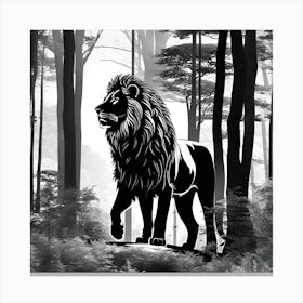 Lion In The Forest 21 Canvas Print