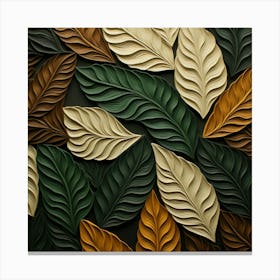 Abstract Leaves On A Black Background Canvas Print
