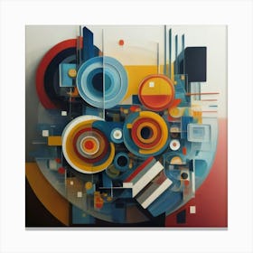 abstract painting with geometric 7 Canvas Print