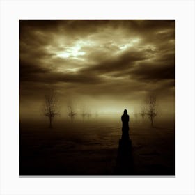 Lone Figure In The Dark Canvas Print