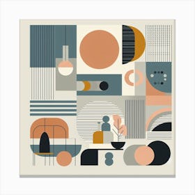 Scandinavian style, Abstract, geometric shapes 3 Canvas Print