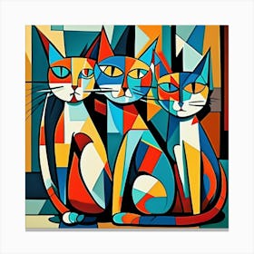 Cats Abstract Art Canvas Print