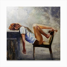 woman sitting art Canvas Print