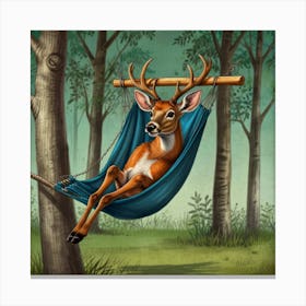 Deer In A Hammock Canvas Print