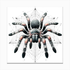 Tarantula Spider - Abstract Line Art Illustration 106 Canvas Print