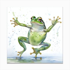 Frog Jumping 2 Canvas Print