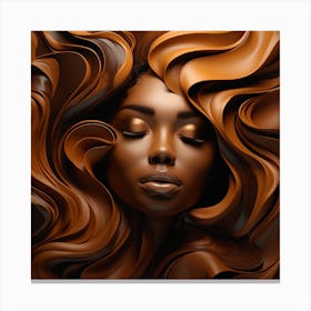 Afro-American Woman With Chocolate Hair Canvas Print