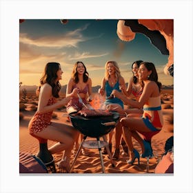 Bbq Girls Canvas Print