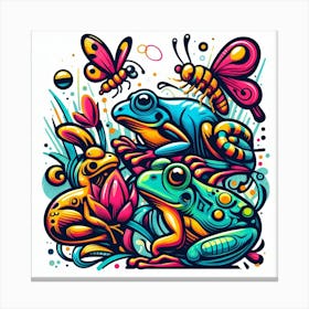 Frog Street Art 18 Canvas Print