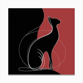 Cat In Black And Red Canvas Print