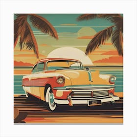 Retro Vintage Cars Canvas Print