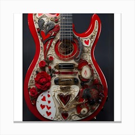 Heartstrings Monarchy: Queen of Hearts Guitar Elegance (27) Canvas Print