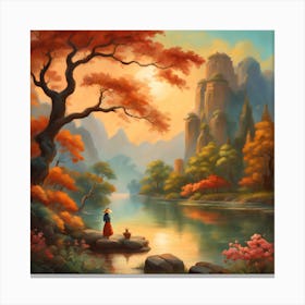 Chinese Landscape Painting Canvas Print