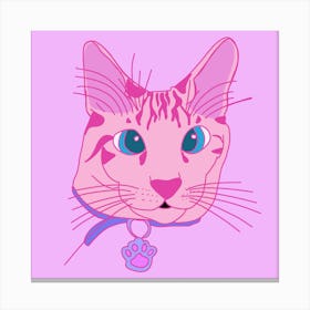 Psychodelic pink Cat decoration  Canvas Print