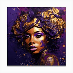 Purple And Gold Painting Canvas Print