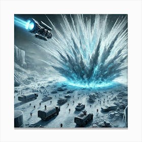 A Futuristic Sci Fi Depiction Of Frost Explosions Canvas Print