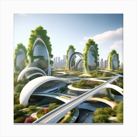 Futuristic Cityscape 170 Canvas Print