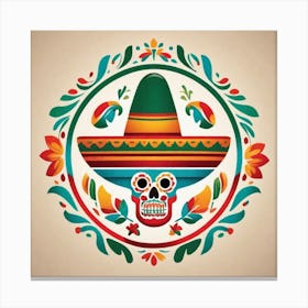 Day Of The Dead Skull 128 Canvas Print