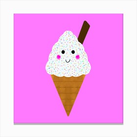 Cute Ice Cream Cone Canvas Print