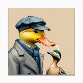 Duck And A Man Canvas Print