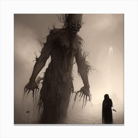 Monster In The Water Canvas Print