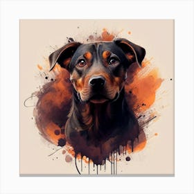 Rottweiler Dog Portrait Canvas Print