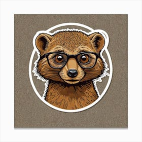 Sticker Of A Mongoose With Eye Glass T Shirt Design Style 1384485168 Canvas Print