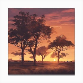 0 The Scene Of Sunset Esrgan V1 X2plus Canvas Print