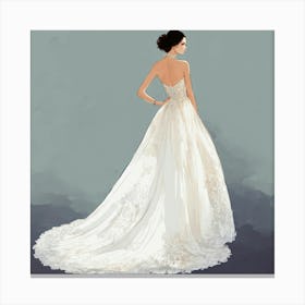 Back View Of A Wedding Dress 1 Canvas Print