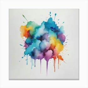 Watercolor Splatter art print Canvas Print