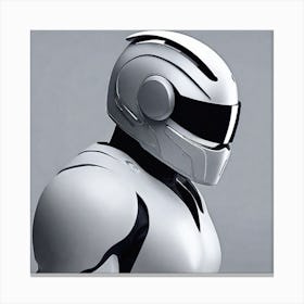 Create A Cinematic Apple Commercial Showcasing The Futuristic And Technologically Advanced World Of The Man In The Hightech Helmet, Highlighting The Cuttingedge Innovations And Sleek Design Of The Helmet And (9) Canvas Print