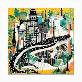 Alligator In The City Canvas Print