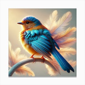 Bird With Feathers Canvas Print