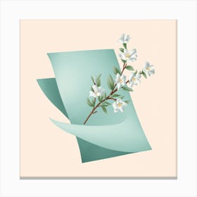 White Blossoms On Paper Canvas Print