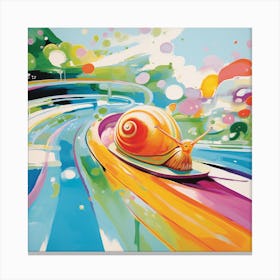 Snail On The Road Canvas Print