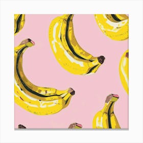 Bananas On A Pink Background Canvas Print