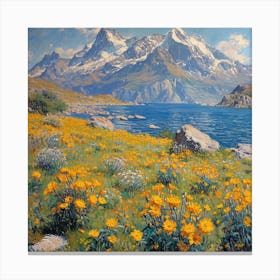 Switzerland Landscape Oleo Painting Canvas Print