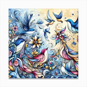 Bird Blue Canvas Print