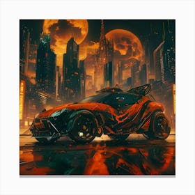 Pumpkin Car (Cyberpunk37) Canvas Print