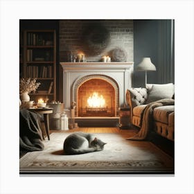 Cozy Living Room Wall Print Art A Comforting Scene Of A Warm Living Room, Perfect For Adding A Sense Of Relaxation And Homeliness To Any House Canvas Print