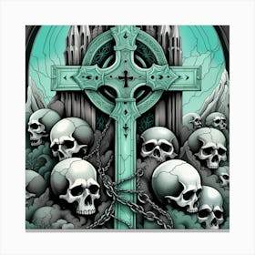 Cross And Skulls Canvas Print
