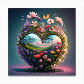 Heart Of Flowers Canvas Print