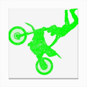 Dirt Bike Freestyle Motocross Enduro Green Canvas Print