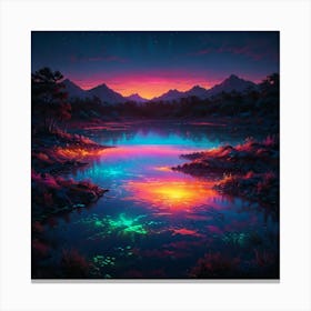 Lake At Night 2 Canvas Print