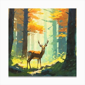 Deer In The Forest 47 Canvas Print