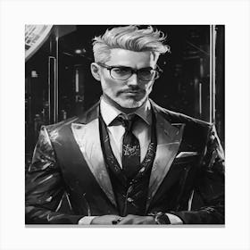 Portrait Of A Man In A Suit Canvas Print